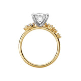 14K Yellow Gold Princess Cut Semi-Mount Diamond Engagement Ring