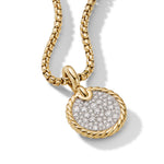 DY Elements® Disc Pendant in 18K Yellow Gold with Diamonds, 14mm