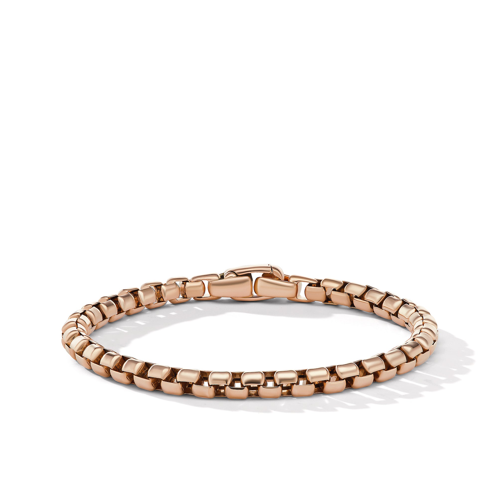 Box Chain Bracelet in 18K Rose Gold, 5mm