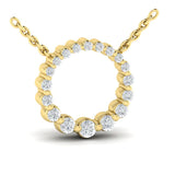 Amuleta Graduated Diamond Circle Necklace in 18K Yellow Gold