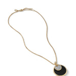 DY Elements® Convertible Pendant Necklace in 18K Yellow Gold with Black Onyx Reversible to Mother of Pearl and Diamonds, 26.6mm