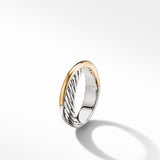 Crossover Band Ring in Sterling Silver with 18K Yellow Gold, 5.3mm