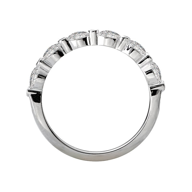 14K White Gold Marquise Diamond Wedding Band