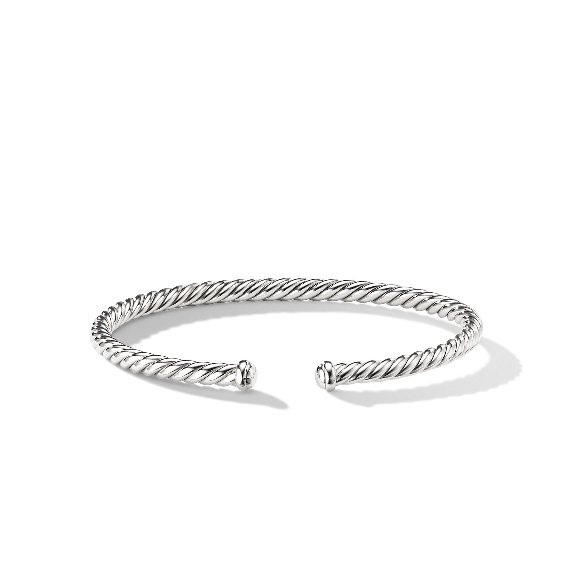 Cable Flex Bracelet in 18K White Gold, 4mm