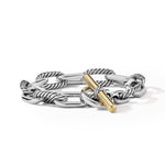DY Madison® Toggle Chain Bracelet in Sterling Silver with 18K Yellow Gold, 11mm