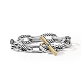 DY Madison® Toggle Chain Bracelet in Sterling Silver with 18K Yellow Gold, 11mm
