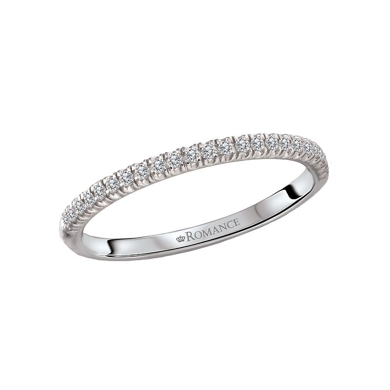 14K White Gold Straight-Front Diamond Wedding Band