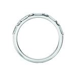 14K White Gold Round and Baguette Diamond Wedding Band