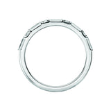 14K White Gold Round and Baguette Diamond Wedding Band