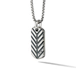Chevron Tag in Sterling Silver, 35mm