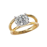 14K Yellow Gold Split Shank Semi-Mount Diamond Engagement Ring