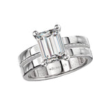 14K White Gold Princess-Cut Diamond Semi-Mount Engagement Ring