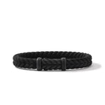 Chevron Bracelet in Black Rubber with Black Titanium, 9mm