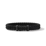 Chevron Bracelet in Black Rubber with Black Titanium, 9mm
