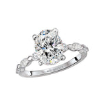 14K White Gold Semi-Mount Diamond Engagement Ring