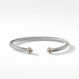 Classic Cable Bracelet in Sterling Silver with 18K Yellow Gold, 4mm