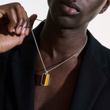 Tag Pendant Necklace, Sterling Silver
