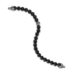 Spiritual Beads Bracelet in Sterling Silver with Black Onyx and Pavé Black Diamond Accent, 8mm