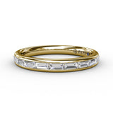 18K Yellow Gold Baguette Diamond Wedding Band