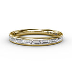 18K Yellow Gold Baguette Diamond Wedding Band
