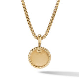 DY Elements® Disc Pendant in 18K Yellow Gold with Diamonds, 14mm
