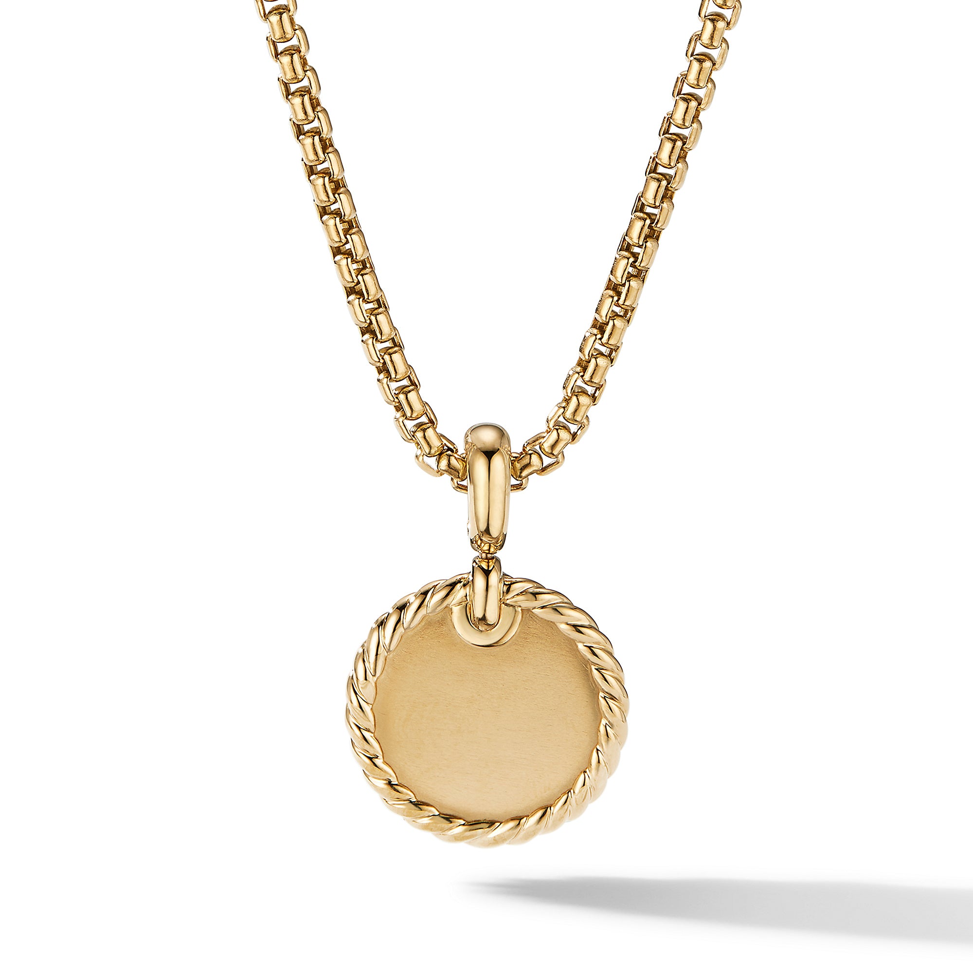 DY Elements® Disc Pendant in 18K Yellow Gold with Diamonds, 14mm