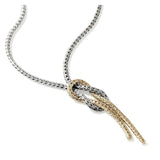 Love Knot Adjustable Two-Tone Chain Necklace