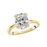 14K Yellow Gold Diamond Semi- Mount Hidden Halo Engagement Ring