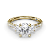 18K Yellow Gold Dynamic Trio Diamond Semi-Mount Engagement Ring