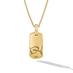 Petite Sculpted Cable Tag in 18K Yellow Gold, 24mm