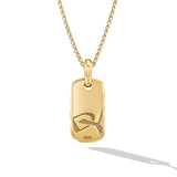 Petite Sculpted Cable Tag in 18K Yellow Gold, 24mm