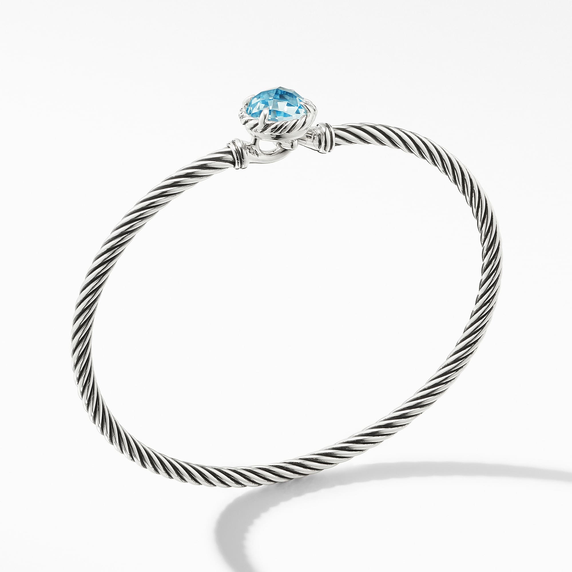 Petite Chatelaine® Bracelet in Sterling Silver with Blue Topaz, 3mm