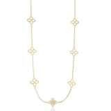 18K Yellow Gold Principessa 11-Station Flower Necklace
