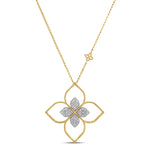 PRINCESS FLOWER OPEN FRAME PAVÉ DIAMOND NECKLACE