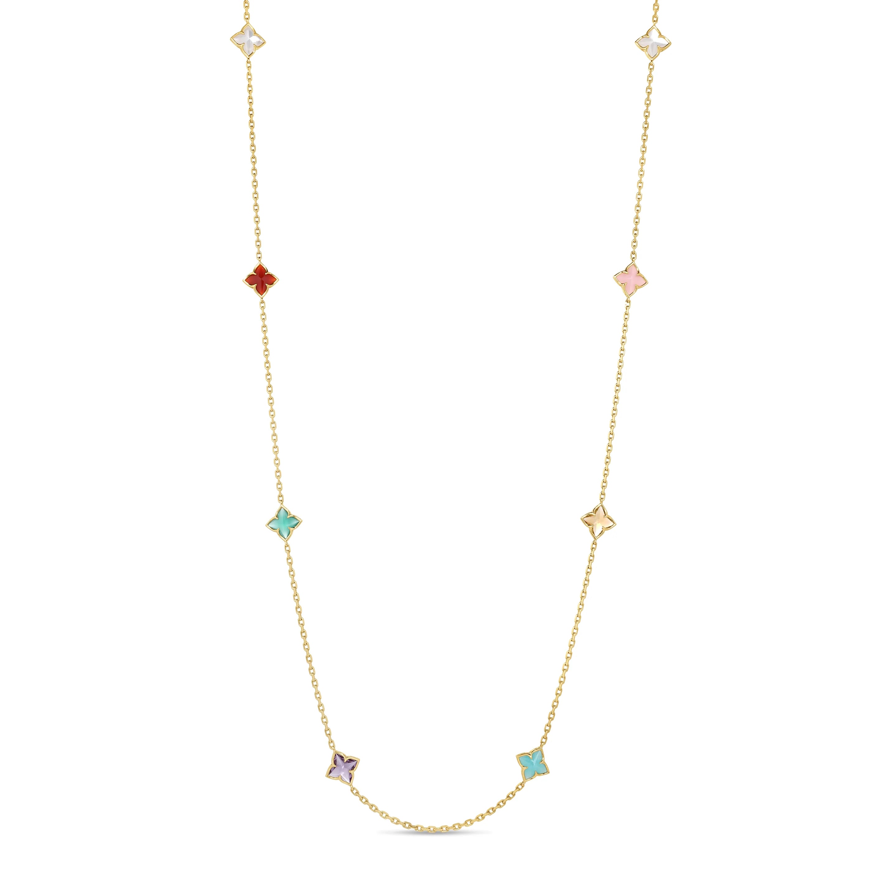 VENETIAN PRINCESS CARNIVAL MIXED STONES FLOWER STATION NECKLACE