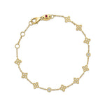 Princess Flower 18K Yellow Gold Diamond Station Bracelet