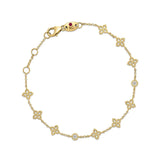 Princess Flower 18K Yellow Gold Diamond Station Bracelet