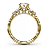 18K Yellow Gold Radiant Diamond Semi-Mount Engagement Ring