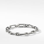 Elongated Open Link Chain Bracelet in Sterling Silver, 8mm