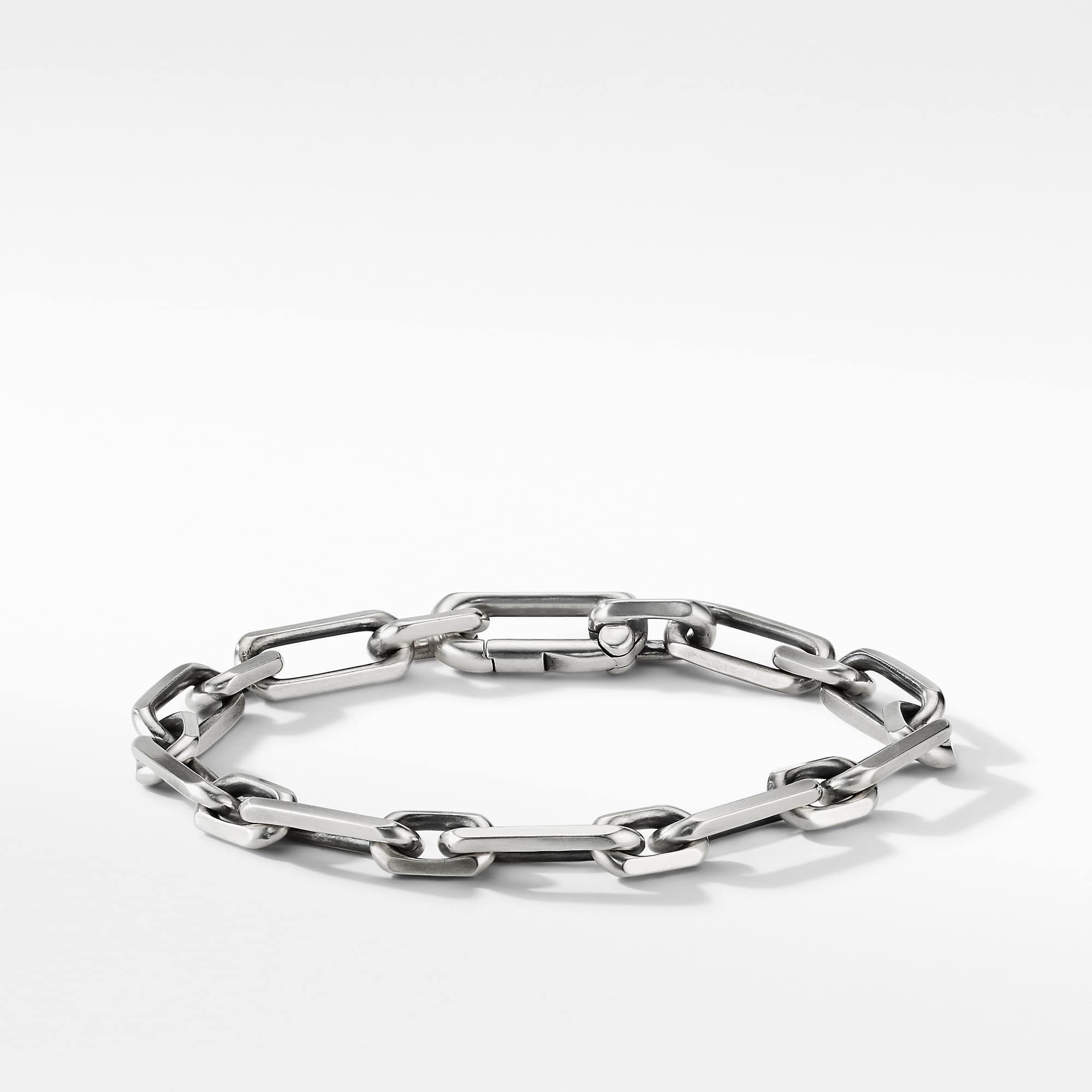 Elongated Open Link Chain Bracelet in Sterling Silver, 8mm