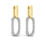 Reina Diamond North South Open Oval Link Earrings in 18K Two-Tone Gold