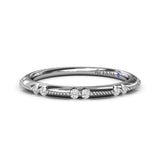 18K White Gold Raindrop Diamond Wedding Band