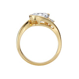 14K Yellow Gold Wave Design Semi-Mount Diamond Engagement Ring