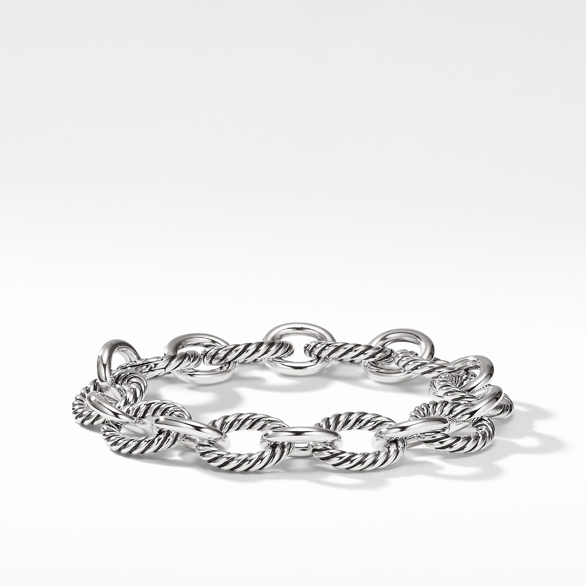 Oval Link Chain Bracelet in Sterling Silver, 12mm