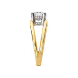 14K Yellow Gold Split Shank Semi-Mount Diamond Engagement Ring