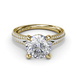 Two-Toned Split Shank Diamond Semi-Mount Engagement Ring