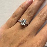 Classic Cushion Cut Engagement Ring with Side Stones by Henri Daussi