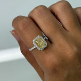 Yellow Diamond Halo Ring