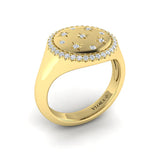 Amuleta Star Diamond Signet Ring in 18K Yellow Gold