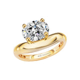 14K Yellow Gold Solitaire Hidden Halo Semi-Mount Engagement Ring